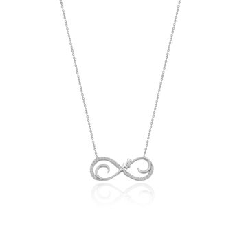 Aykat UC-204 Sonsuzluk İşaretli Taşlı Model Kadın Gümüş Kolye
