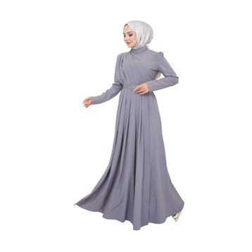 Ayşe Melek 2611 Gri Abiye Kadın Elbise