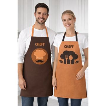 Ayshome Kahve Turuncu Chef Ikili Mutfak Önlüğü Seti