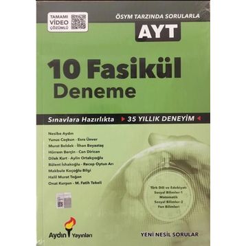 AYT 2 Oturum 10 Fasikül Deneme - Aydın Yayınları