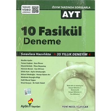 AYT 2 Oturum 10 Fasikül Deneme - Aydın Yayınları