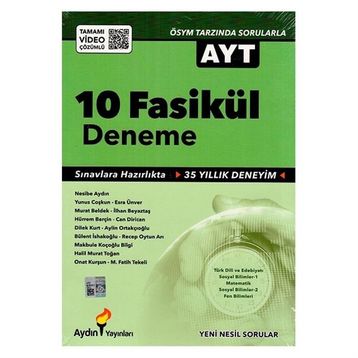 AYT 2 Oturum 10 Fasikül Deneme - Aydın Yayınları