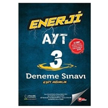 AYT Eşit Ağırlık Enerji 3 Deneme Sınavı Video Çözümlü - Palme Yayınları