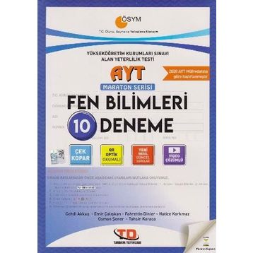 AYT Fen Bilimleri 10 lu Maraton Serisi Deneme-Tandem Yayınları