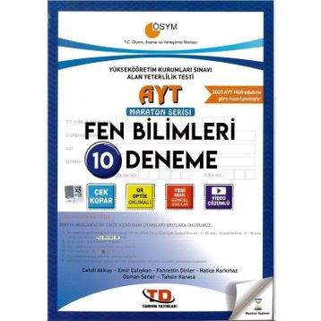 AYT Fen Bilimleri 10 lu Maraton Serisi Deneme-Tandem Yayınları