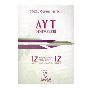 AYT Sözel 12'li Deneme Sınavı Karekök Yayıncılık