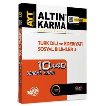 AYT Türk Dili ve Edebiyatı Sosyal Bilimler 1 10x40 Deneme Sınavı-Altın Karma Yayınları