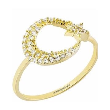 Ayyıldız 14k Gold Taşlı Altın Yüzük