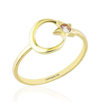 Ayyıldız 14k Gold Tektaş Altın Yüzük