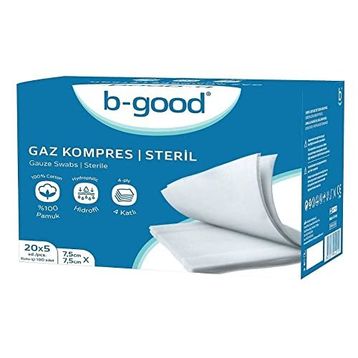 B-Good 100'lü 7.5x7.5 cm Steril Spanç Gaz Kompres