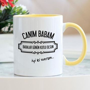 Babalar Günün Kutlu Olsun Sarı Kupa Bardak