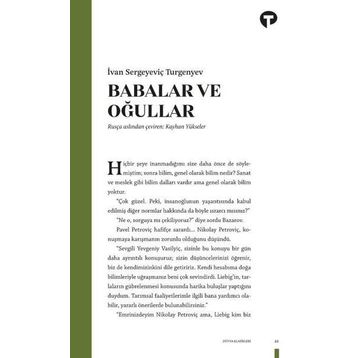 BABALAR VE OĞULLAR - IVAN SERGEYEVIÇ TURGENYEV (ISBN:9789755337258)