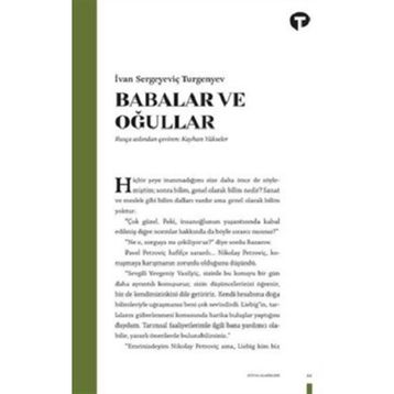 BABALAR VE OĞULLAR - IVAN SERGEYEVIÇ TURGENYEV (ISBN:9789755337258)
