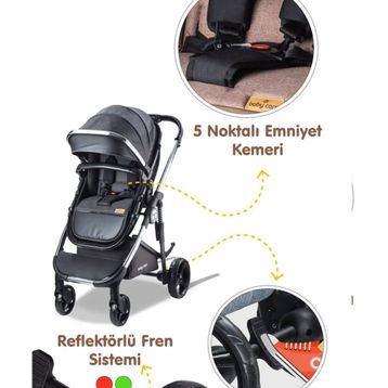 Baby Care BC 440 Colarado Chrome Gri Travel Sistem Bebek Arabası