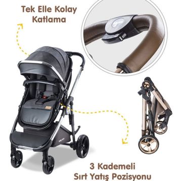 Baby Care BC 440 Colarado Chrome Gri Travel Sistem Bebek Arabası