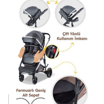 Baby Care BC 440 Colarado Chrome Gri Travel Sistem Bebek Arabası