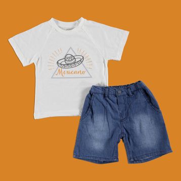 Baby Corner Erkek Bebek Arizona 2'li Tişört İndigo Şort Takım