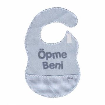 Baby Jem Lüks Mama Önlüğü Öpme Beni Mavi