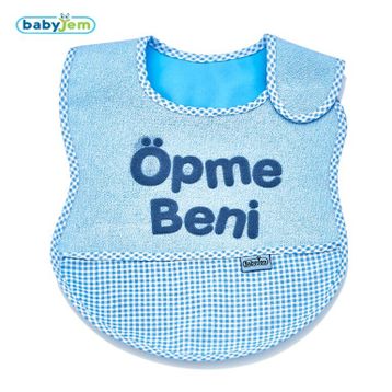 Baby Jem Lüks Mama Önlüğü Öpme Beni Mavi