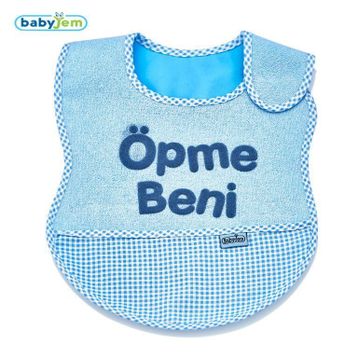 Baby Jem Lüks Mama Önlüğü Öpme Beni Mavi