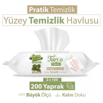 Baby Turco 100'lü Doğadan Pratik Yüzey Temizlik Havlusu