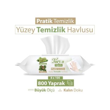 Baby Turco 100'lü Doğadan Pratik Yüzey Temizlik Havlusu