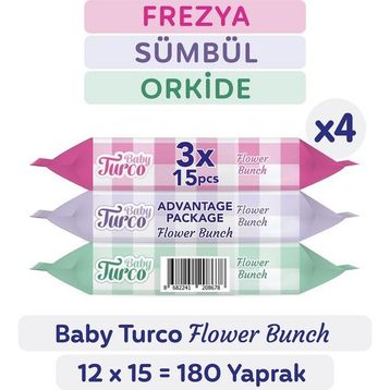 Baby Turco 15'li Flower Bunch Cep Mendili (12 adet)