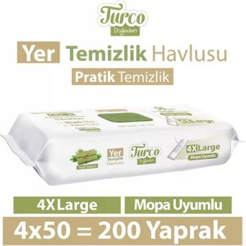 Baby Turco 50'li Yeşil Sabun Temizliği Yer Temizlik Havlusu (2 adet)