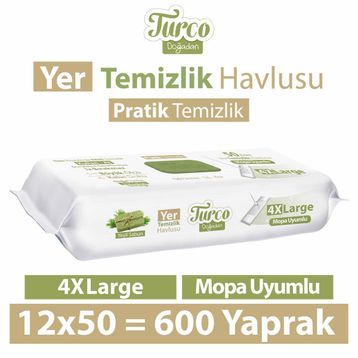 Baby Turco 50'li Yeşil Sabun Temizliği Yer Temizlik Havlusu (2 adet)