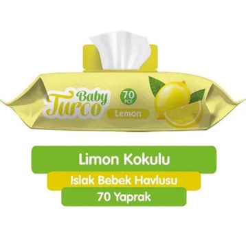 Baby Turco 70'li Limon Kokulu Islak Mendil