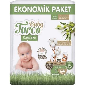 Baby Turco Doğadan No:1 Yenidoğan 64 Adet Bebek Bezi