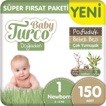 Baby Turco Doğadan Pofuduk No:1 Yenidoğan Bebek Bezi