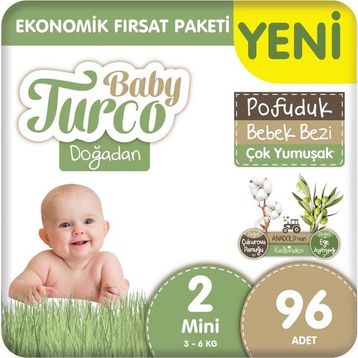 Baby Turco Doğadan Pofuduk No:2 Mini Bebek Bezi