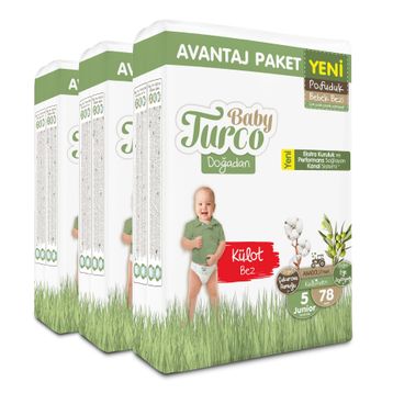 Baby Turco Doğadan Pofuduk No:5 Junior 234 Adet Külot Bebek Bezi