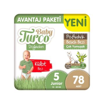 Baby Turco Doğadan Pofuduk No:5 Junior Külot Bebek Bezi
