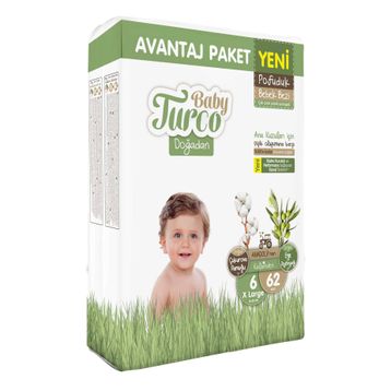 Baby Turco Doğadan Pofuduk No:6 Xlarge Bebek Bezi