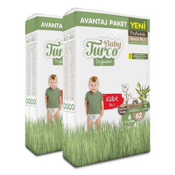Baby Turco Doğadan Pofuduk No:6 XLarge Külot Bebek Bezi