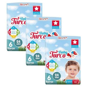 Baby Turco No:6 XLarge 72 Adet Bebek Bezi