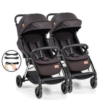 Baby2go Tulipa Cabin Otomatik Katlanan Siyah İkiz Bebek Arabası