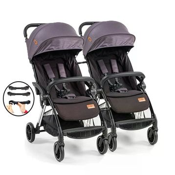 Baby2go Tulipa Cabin Otomatik Katlanan Siyah İkiz Bebek Arabası