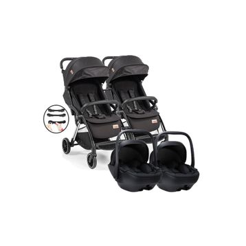 Baby2go Tulipa Cabin Travel Otomatik Katlanan Siyah İkiz Bebek Arabası