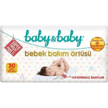 Baby&Baby 30x2 60 Adet Kaydırmaz Bantlı Bebek Bakım Örtüsü