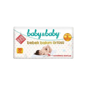Baby&Baby 60x60 cm 30 Adet Kaydırmaz Bantlı Bakım Örtüsü