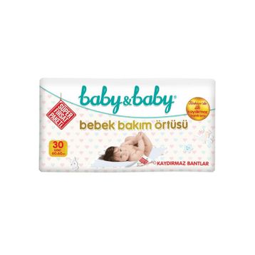 Baby&Baby 60x60 cm 30 Adet Kaydırmaz Bantlı Bakım Örtüsü