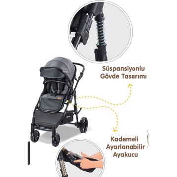 Babycare BC 340 Gri Bora Cross Travel Sistem Bebek Arabası