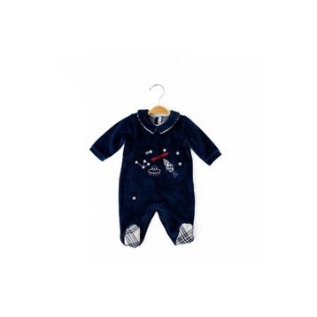 Babydola 12543 Lacivert Yakalı Erkek Bebek Tulum