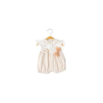 Babydola 12734 Kız Bebek Kısa Kollu Çiçekli Tulum