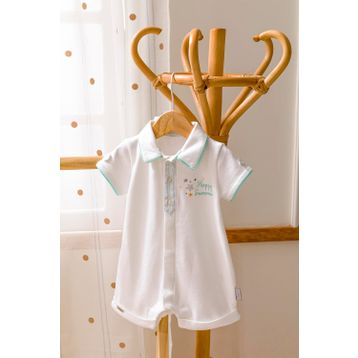 Babydola 13756 Erkek Bebek Kısa Kollu Yakalı Tulum