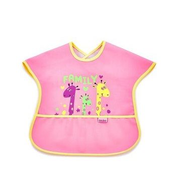 Babyjem 029 Pembe Poli Muşamba Büyük Mama Önlüğü