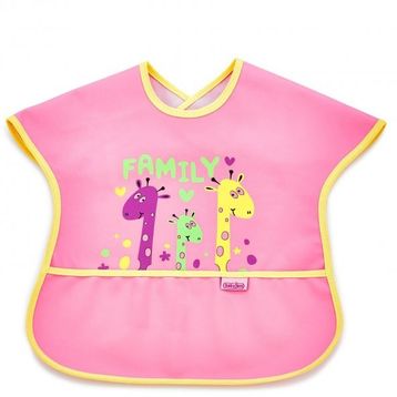 Babyjem 029 Pembe Poli Muşamba Büyük Mama Önlüğü
